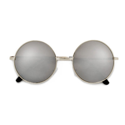 Vintage Lennon Inspired 51mm Mid Size Round Thin Metal Sunglasses - Sunglass Spot