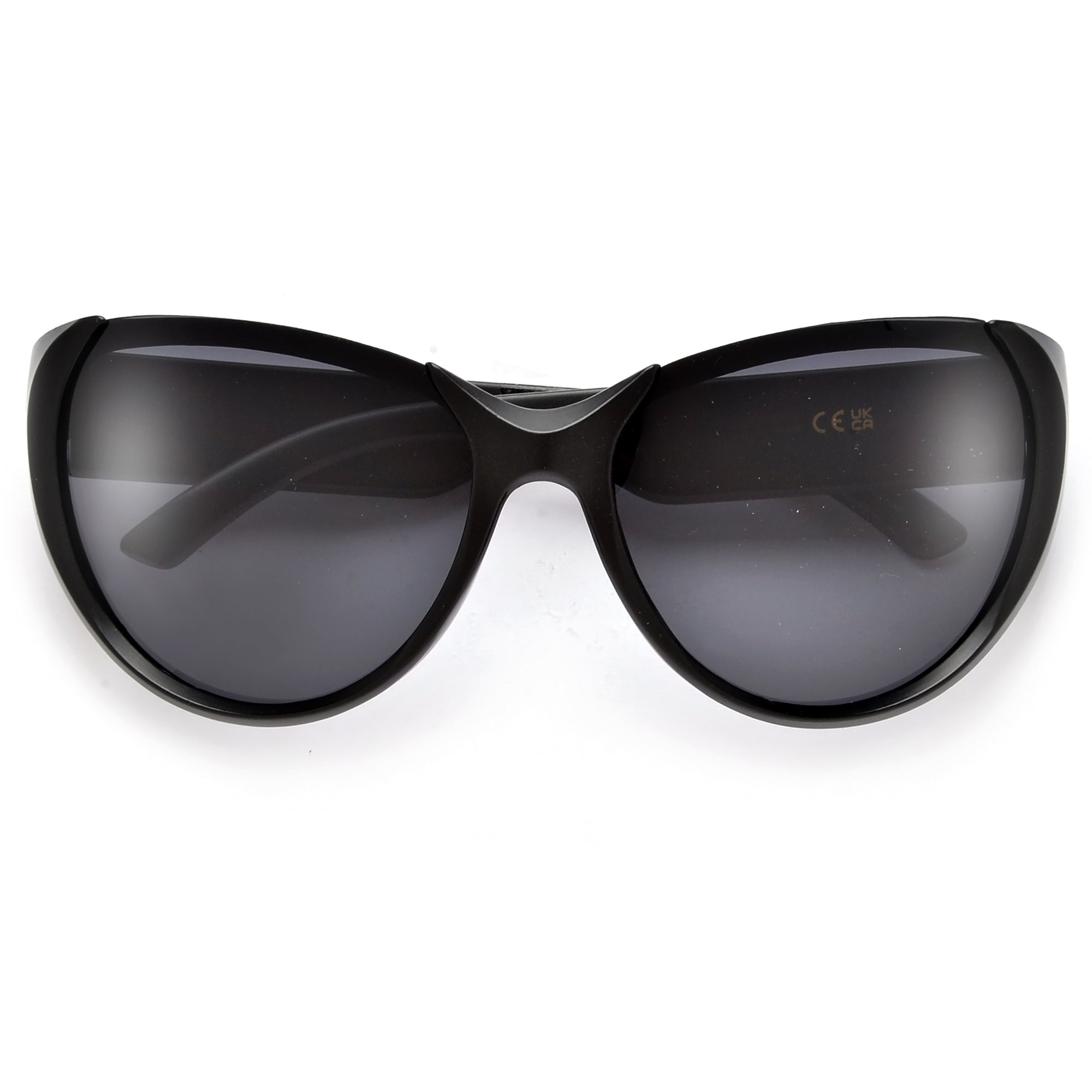 Oversize Oval Half Frame Cat Eye Sunglasses