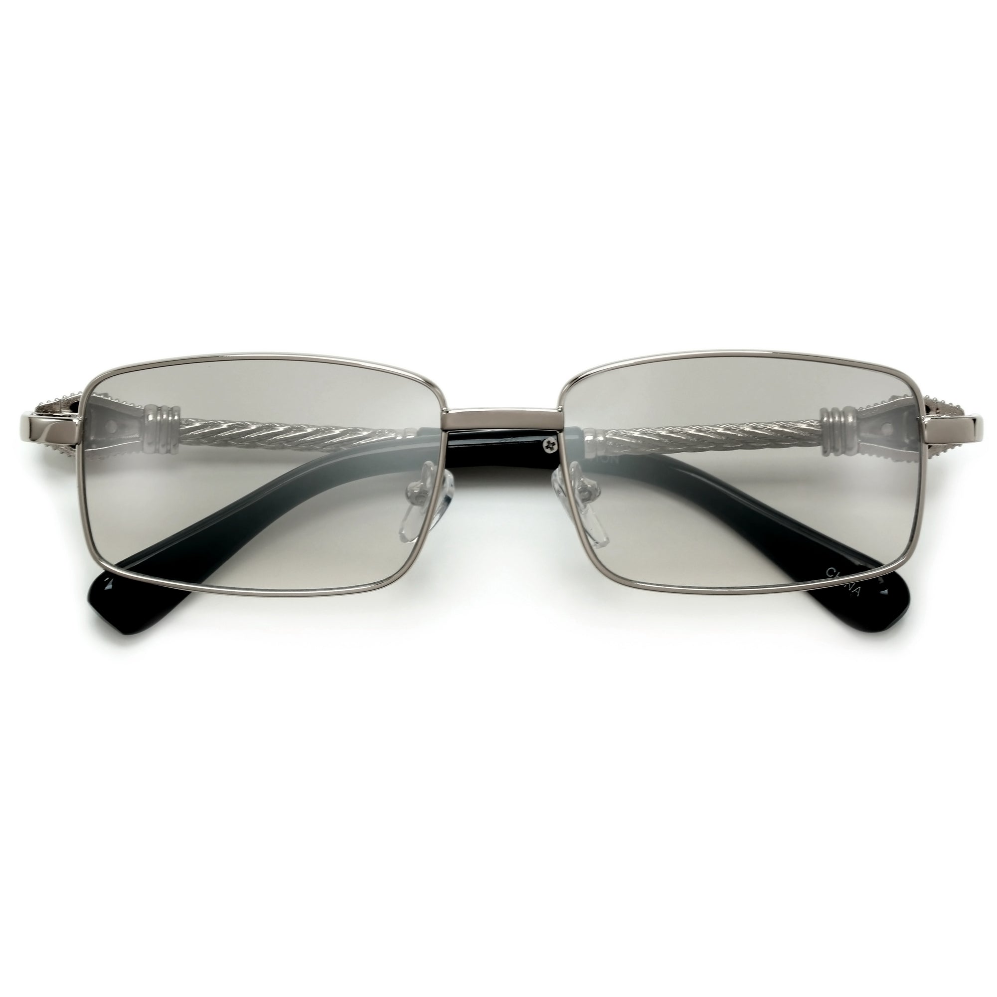 Slim Rectangular Leopard Cable Wire Temple Sunnies