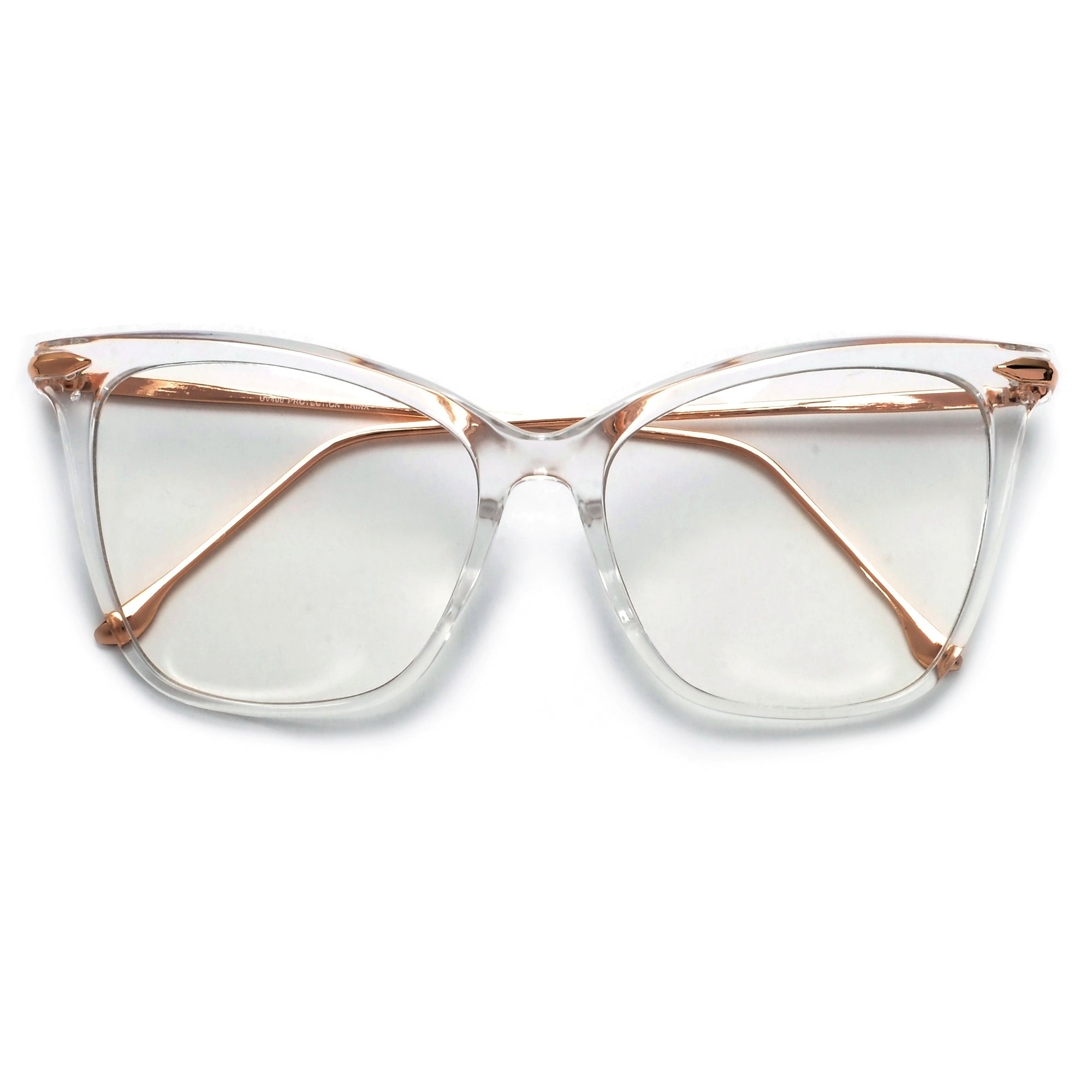 57mm Oversize Retro Cat Silhouette Clear Lens Eyewear - Sunglass Spot