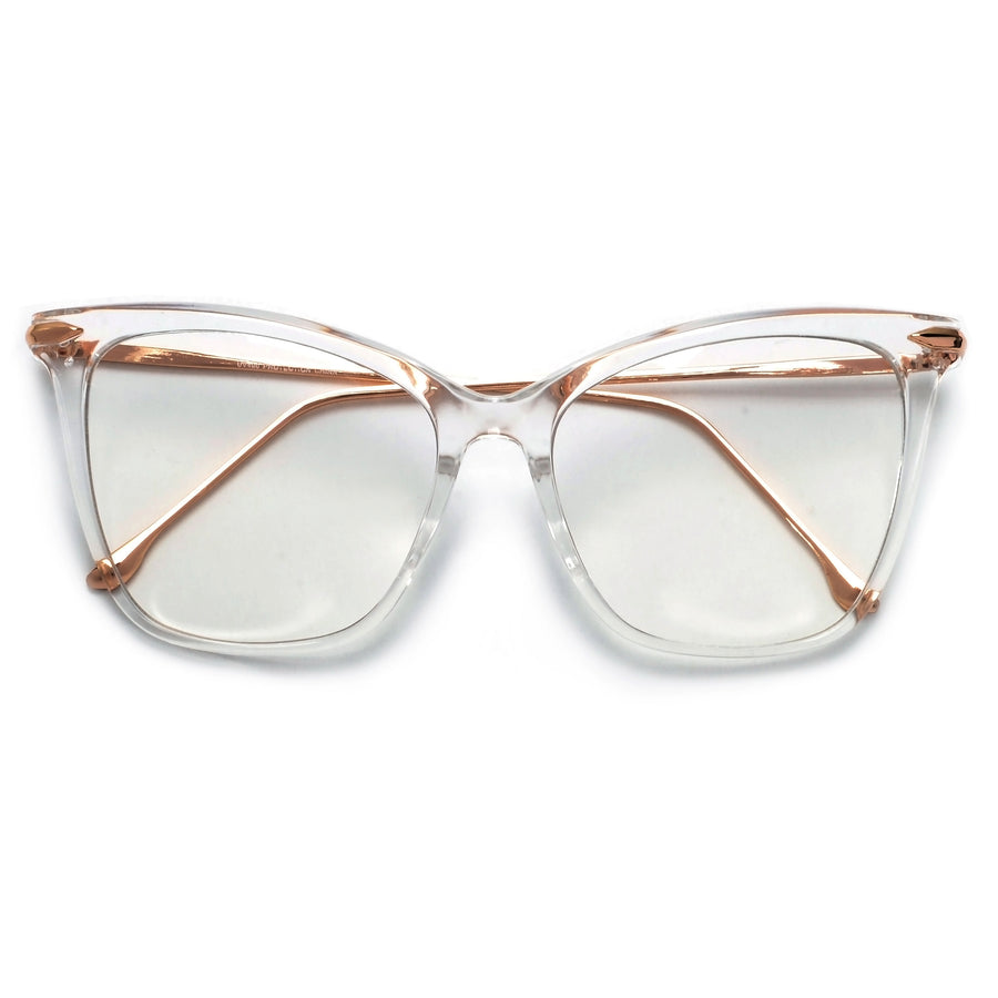 57mm Oversize Retro Cat Silhouette Clear Lens Eyewear - Sunglass Spot