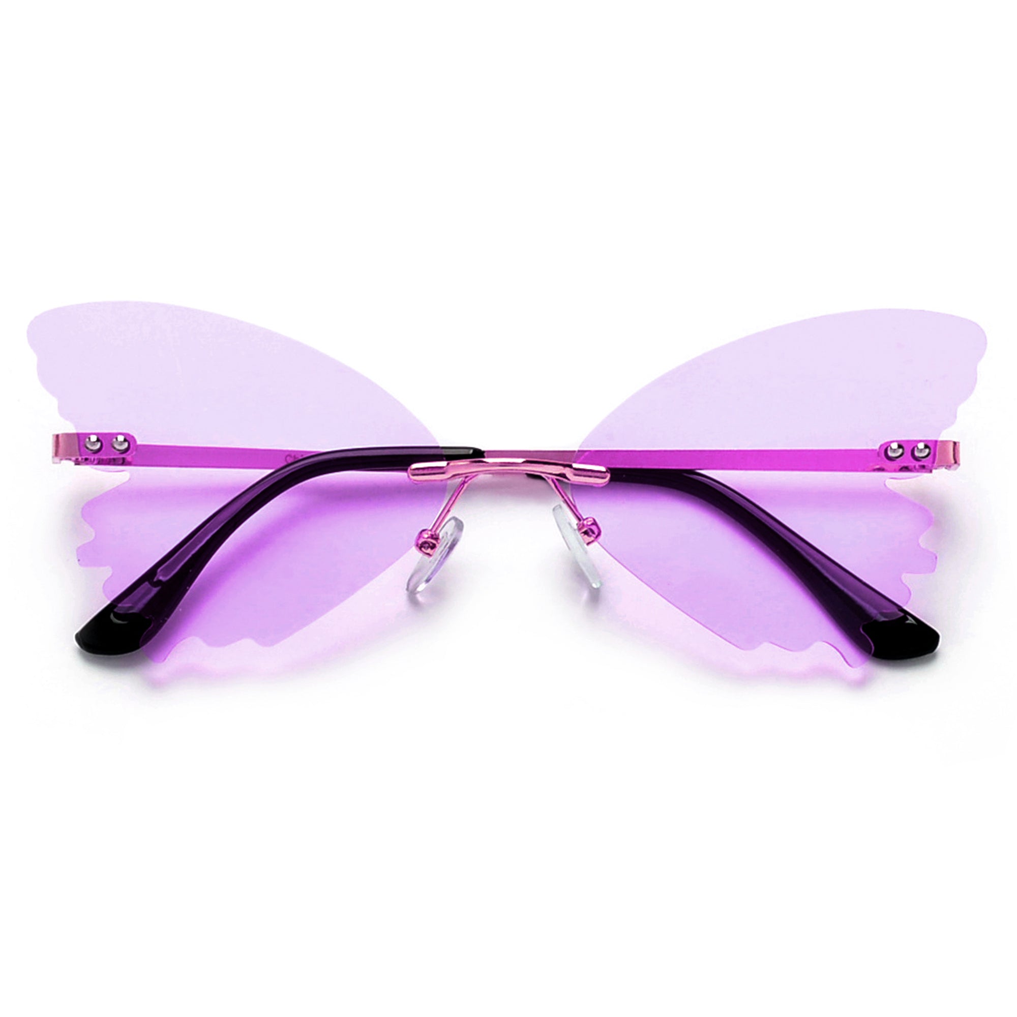 Rimless Butterfly Silhouette Gleeful Sunnies - Sunglass Spot
