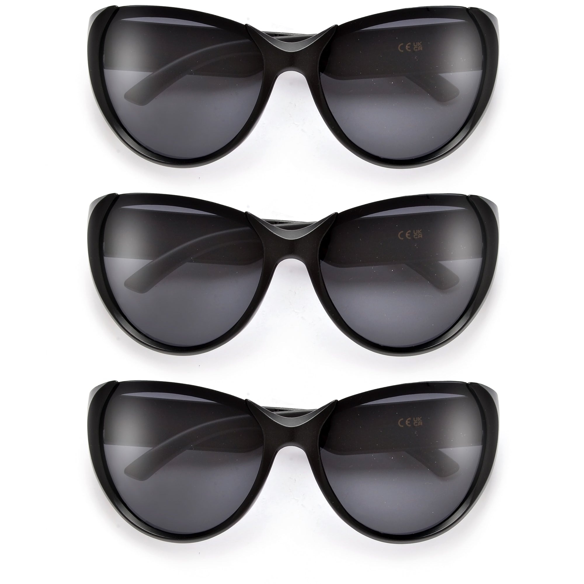 Oversize Oval Half Frame Cat Eye Sunglasses