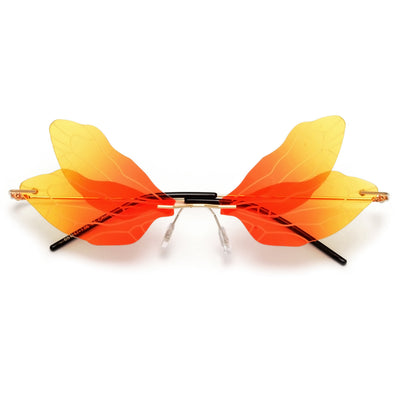 Colorful Rimless Butterfly Wings Sunnies - Sunglass Spot