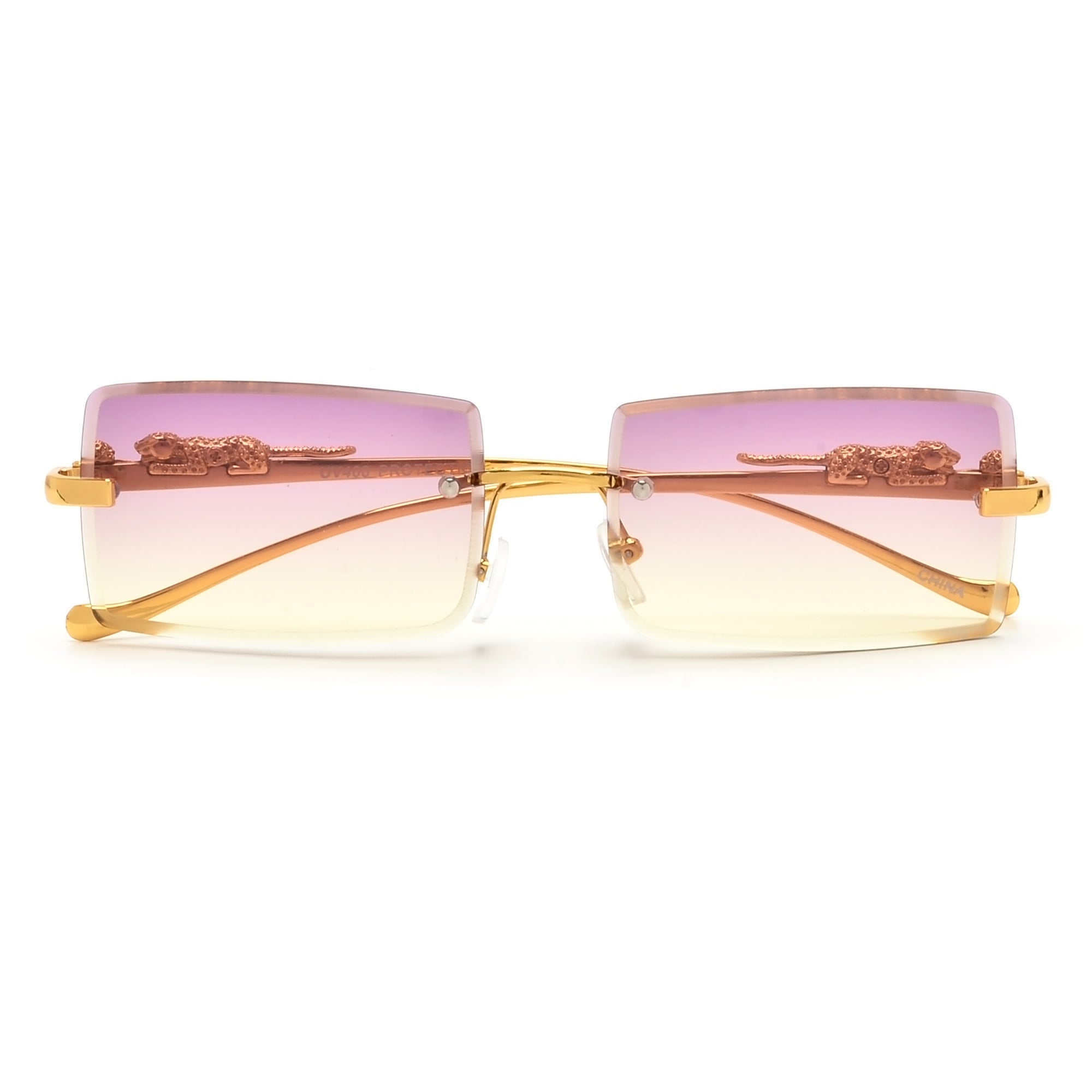 Rimless Leopard Temple Ultra Chic Sunnies