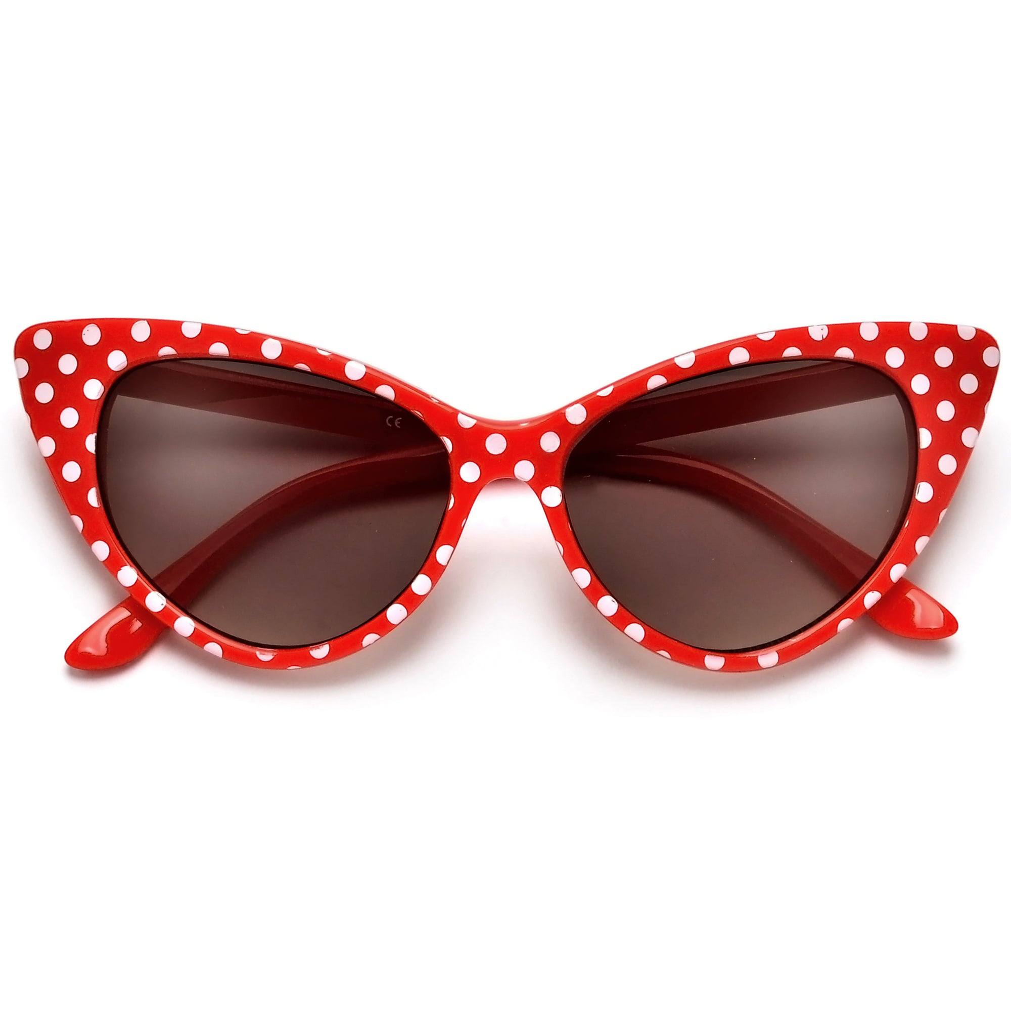 50s Inspired Polka Dot Cat Eye High Fashion Sunglasses