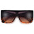 Oversize Flat Top Geometric Frame Sunglasses