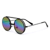 Full Metal Retro Round Colorful Lens Flip Up Sunglasses - Sunglass Spot