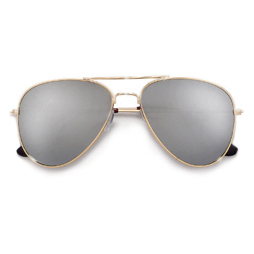 Classic Original Metal Aviator with Reflective Mirror Lens - Sunglass Spot