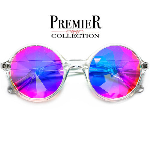 Retro Round Crystal Kaleidoscope EDC Rave Glasses - Sunglass Spot