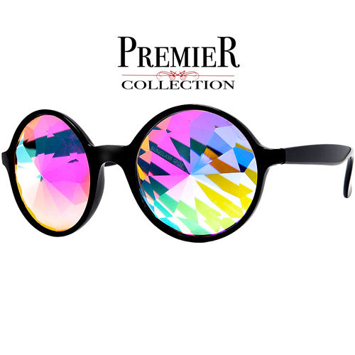 Retro Round Crystal Kaleidoscope EDC Rave Glasses - Sunglass Spot