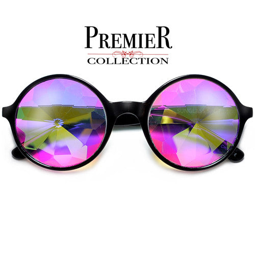 Retro Round Crystal Kaleidoscope EDC Rave Glasses - Sunglass Spot