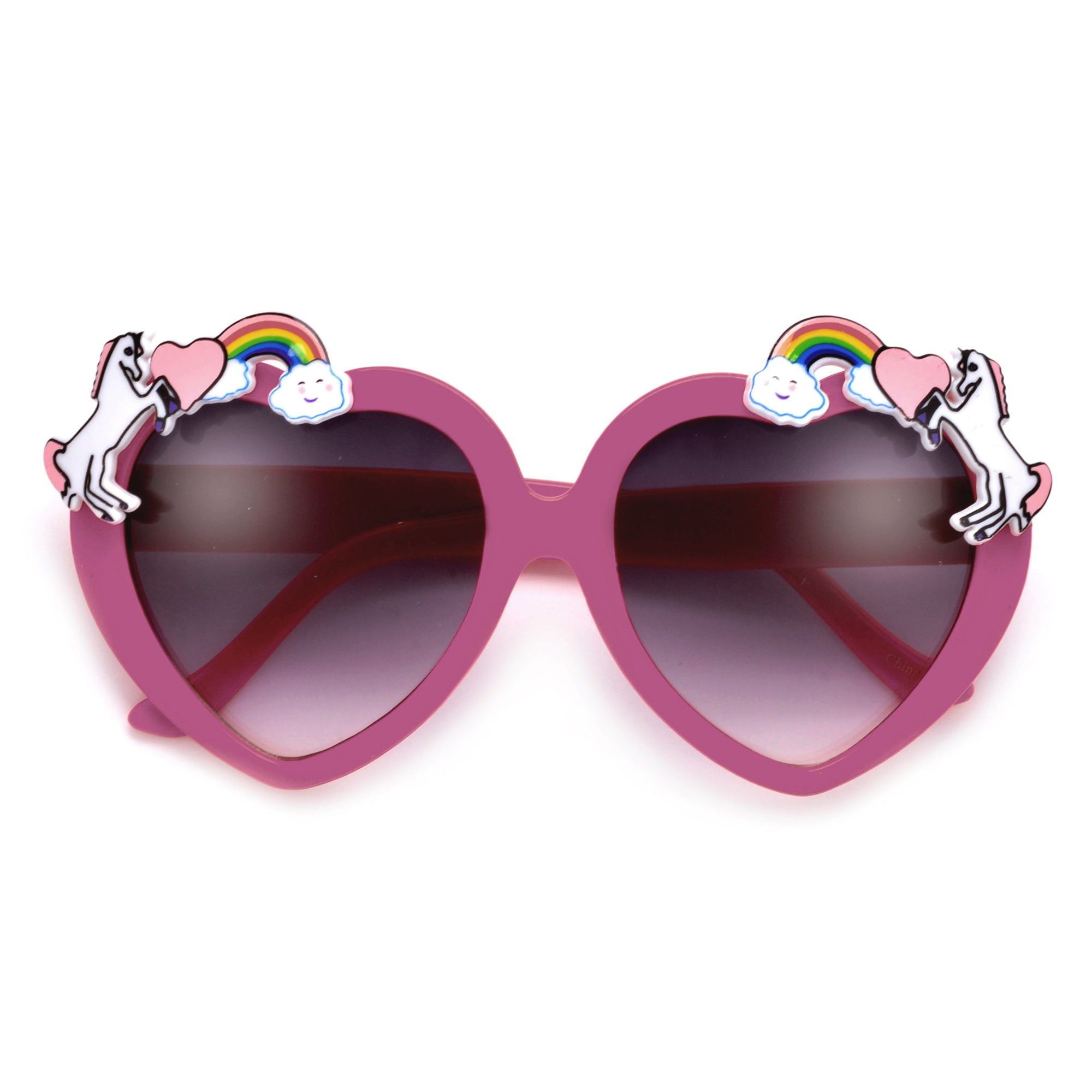 Adorable Unicorn Decorated Heart Sunglasses - Sunglass Spot