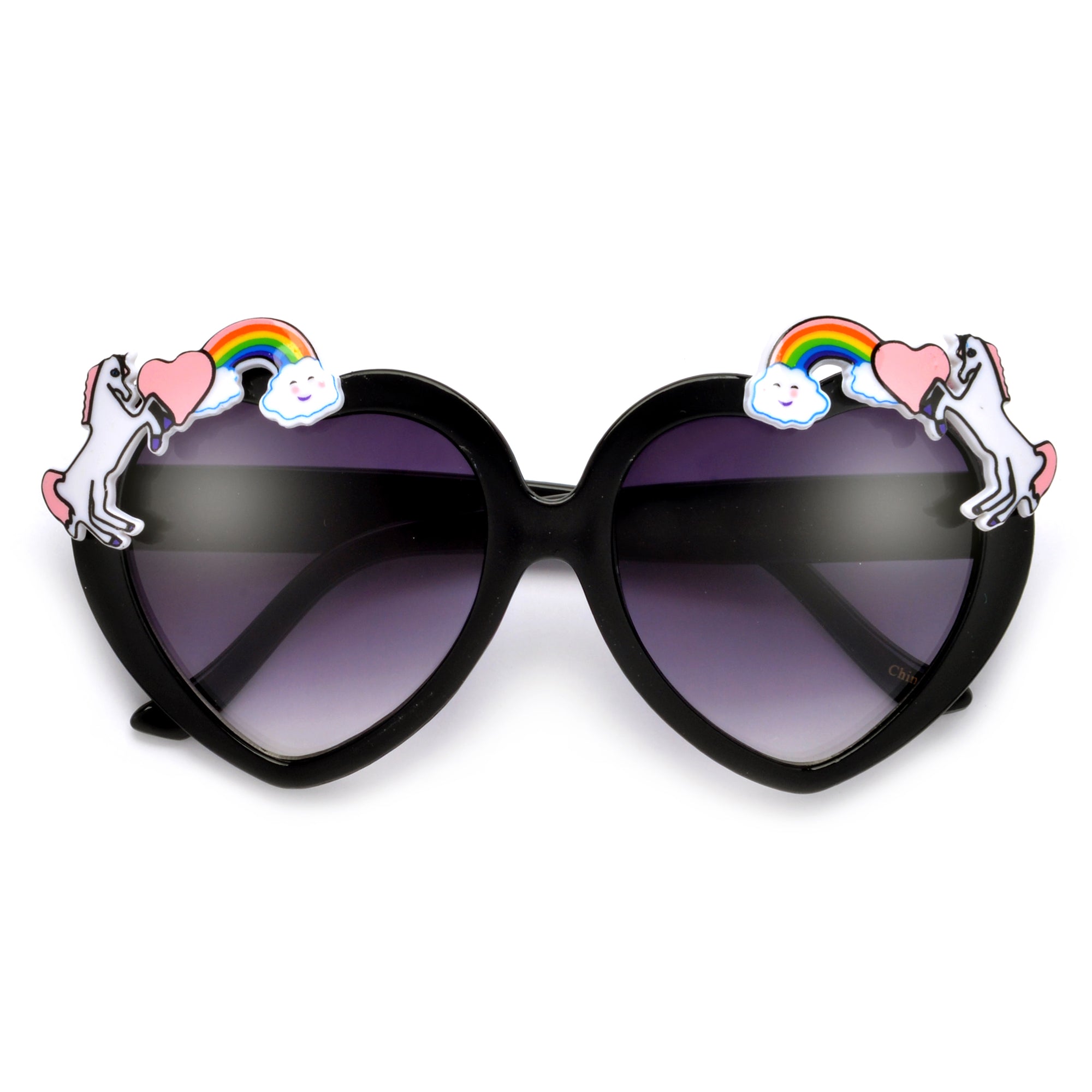 Adorable Unicorn Decorated Heart Sunglasses - Sunglass Spot