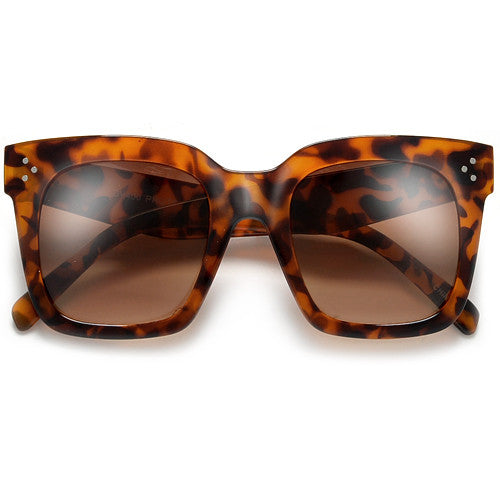 Polarized Bold Thick Triple Pinpoint Studs Chic Fashion Design Sunglasses