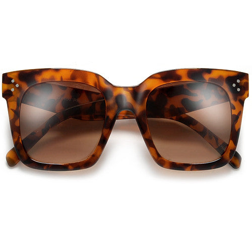 Bold Thick Triple Pinpoint Studs Chic Fashion Design Sunglasses