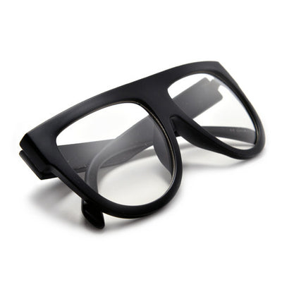 Flat Top Shadow Clear Lens Fashion Icon Eyewear - Sunglass Spot