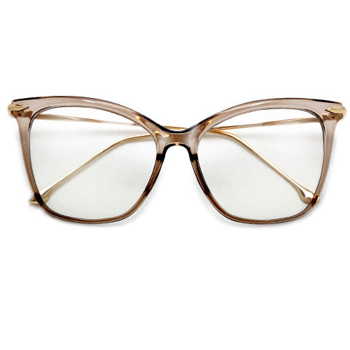 57mm Oversize Retro Cat Silhouette Clear Lens Eyewear - Sunglass Spot