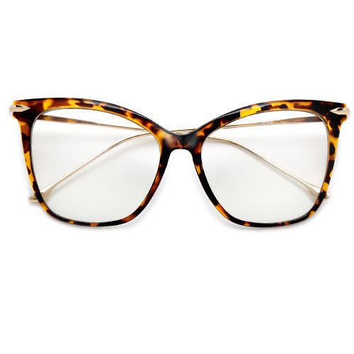 57mm Oversize Retro Cat Silhouette Clear Lens Eyewear - Sunglass Spot