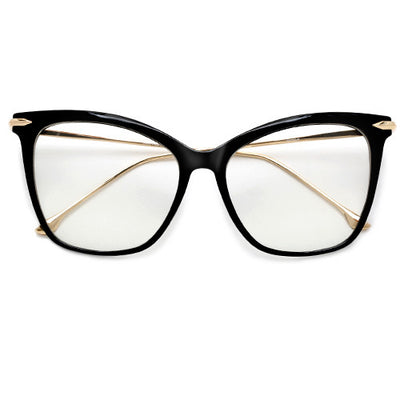 57mm Oversize Retro Cat Silhouette Clear Lens Eyewear - Sunglass Spot