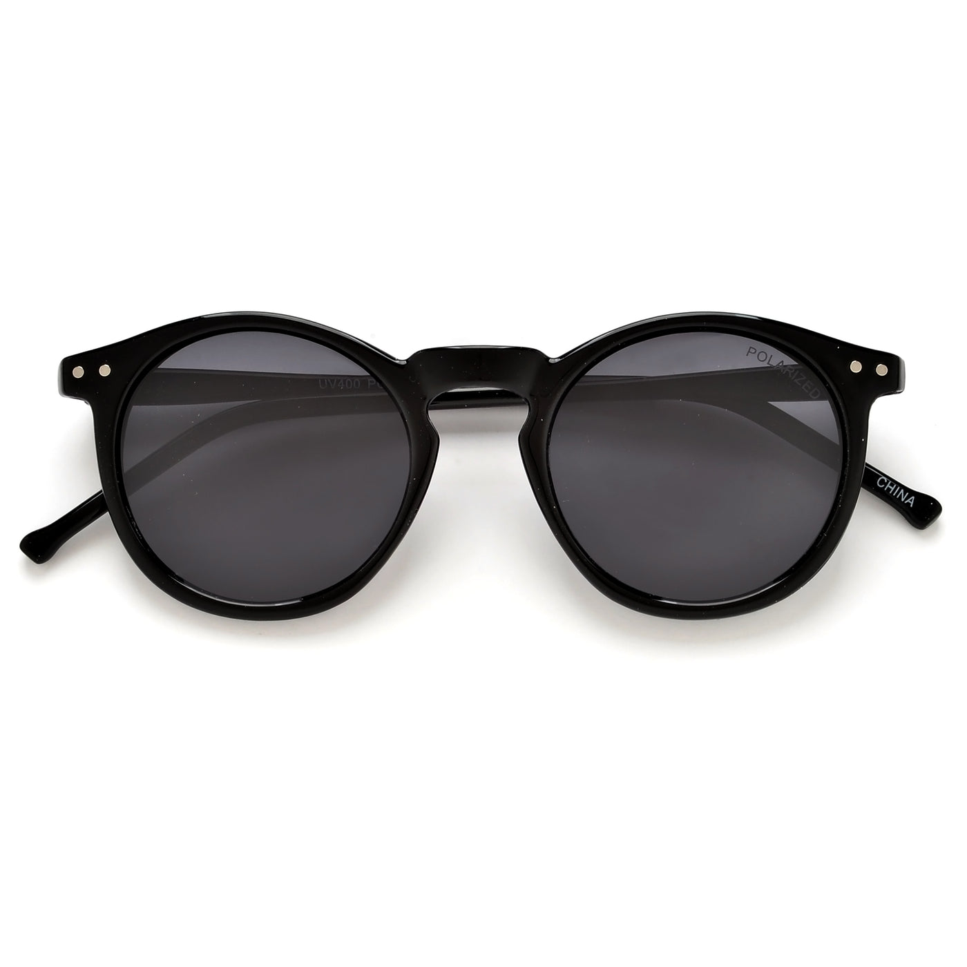 Polarized Keyhole Bridge Round Sunglasses