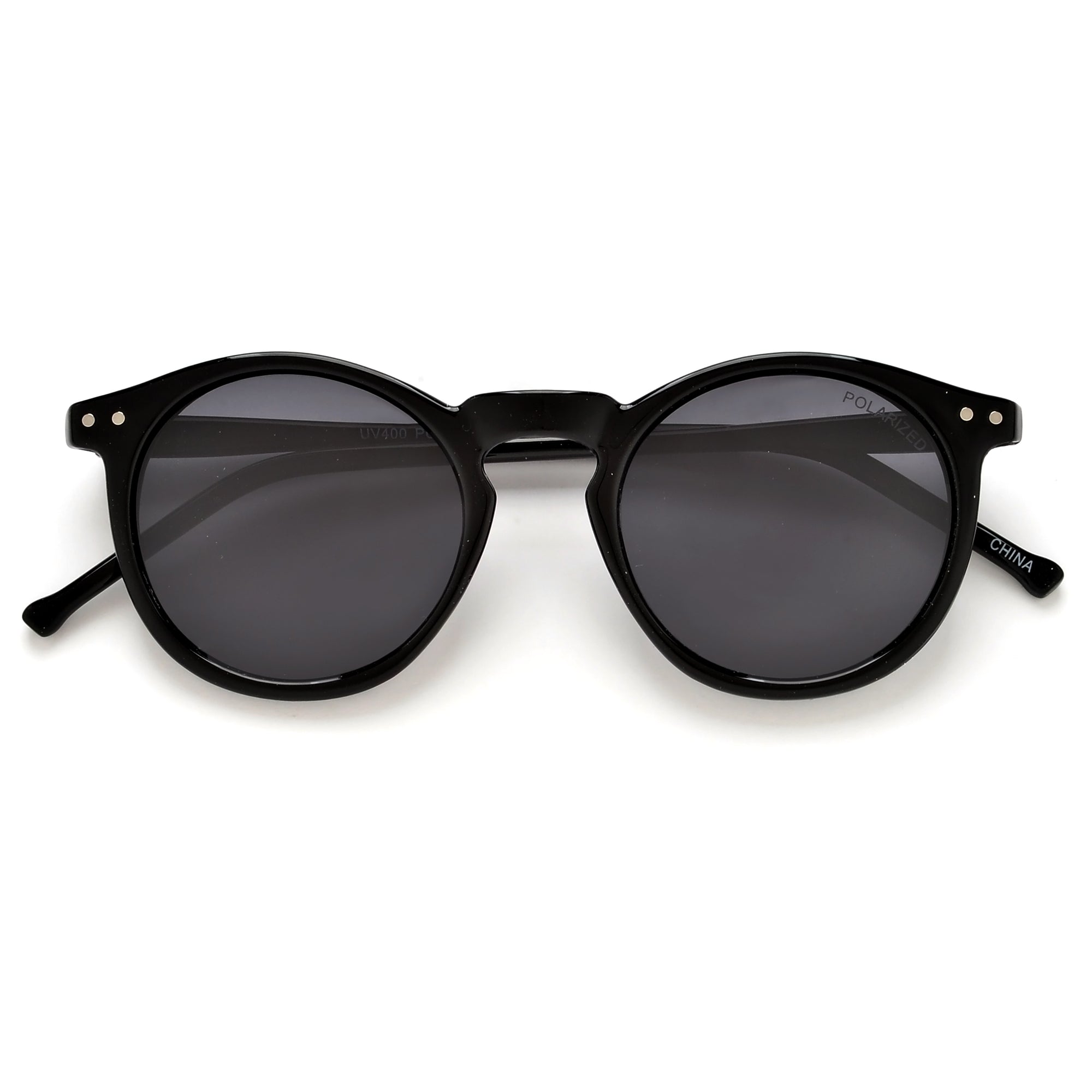 Polarized Keyhole Bridge Round Sunglasses