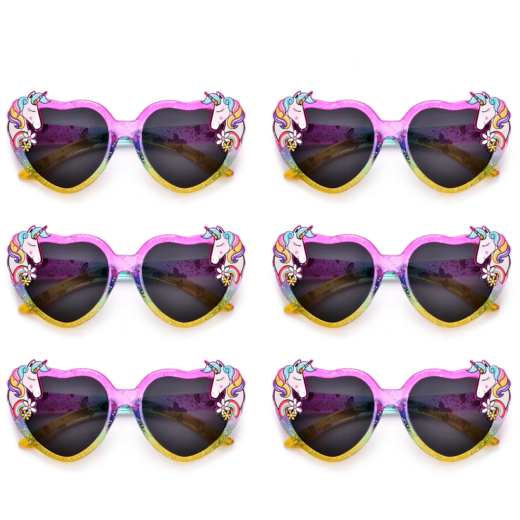 KIDS ADORABLE GLITTERED UNICORN HEART SUNNIES