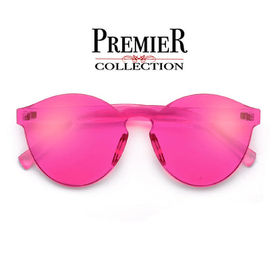 Premier Collection-Colorful Bright Frameless Bold Aesthetic Cat Eye Silhouette Sunnies - Sunglass Spot