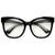 Oversize 58mm Retro Geek Chic Cat Eye Silhouette Blue Light Eyewear