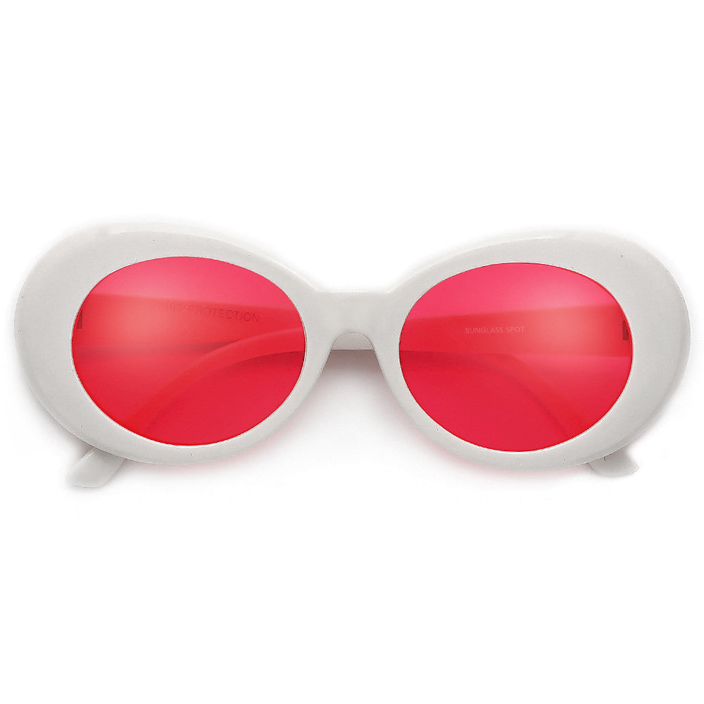 red clout goggles Vintage Inspired Oval Clout Sunnies
