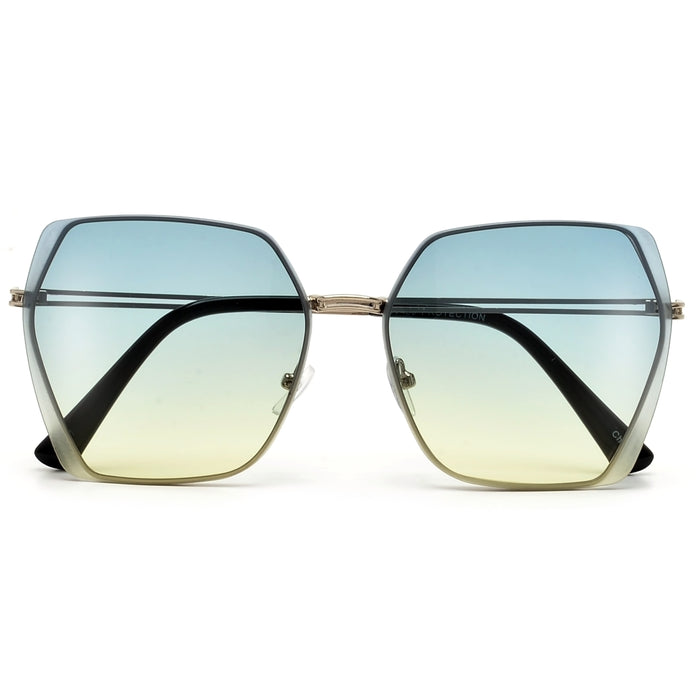 Oversize Oval Half Frame Cat Eye Sunglasses from $ 5.95