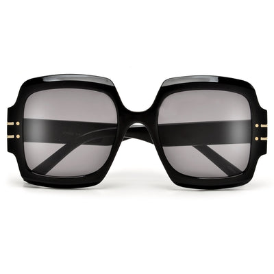 Oversize Thick Gold Accent Temple Squared Sunnies