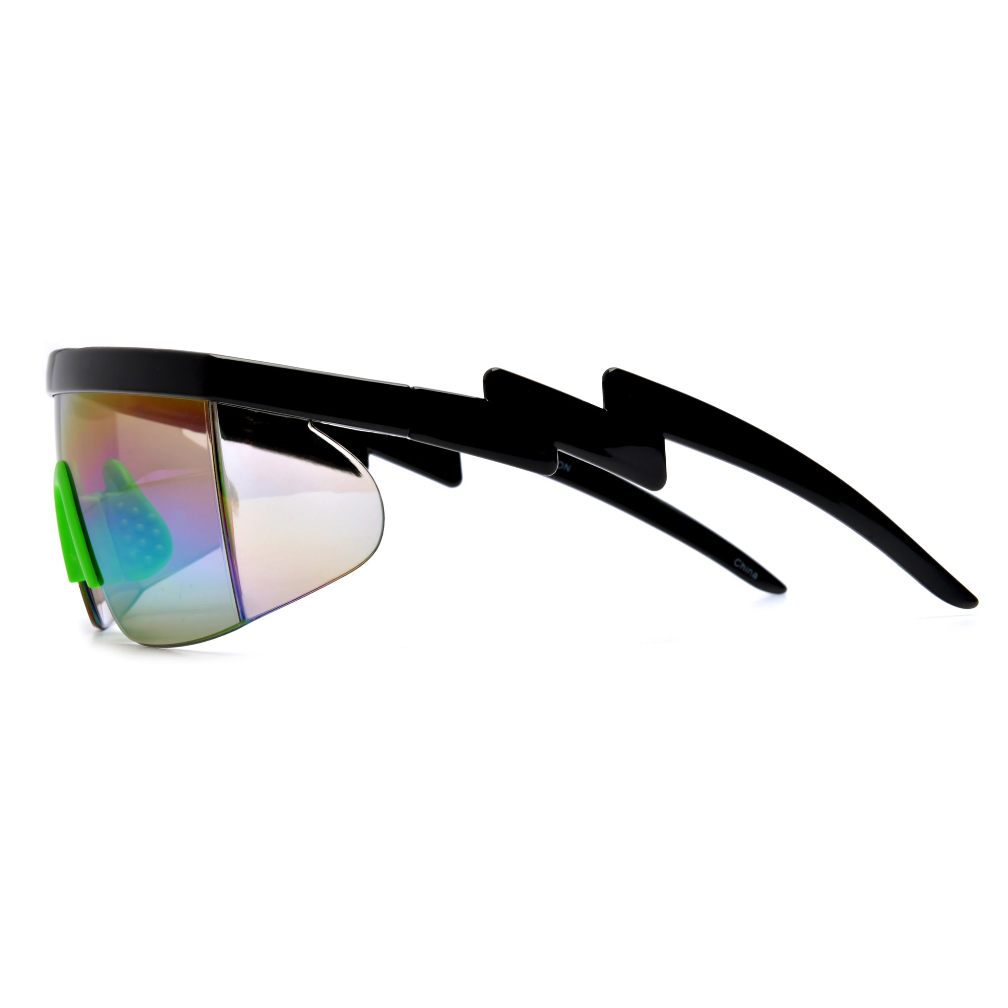 Electric Bolt Wrap Around Shield Shades - Sunglass Spot