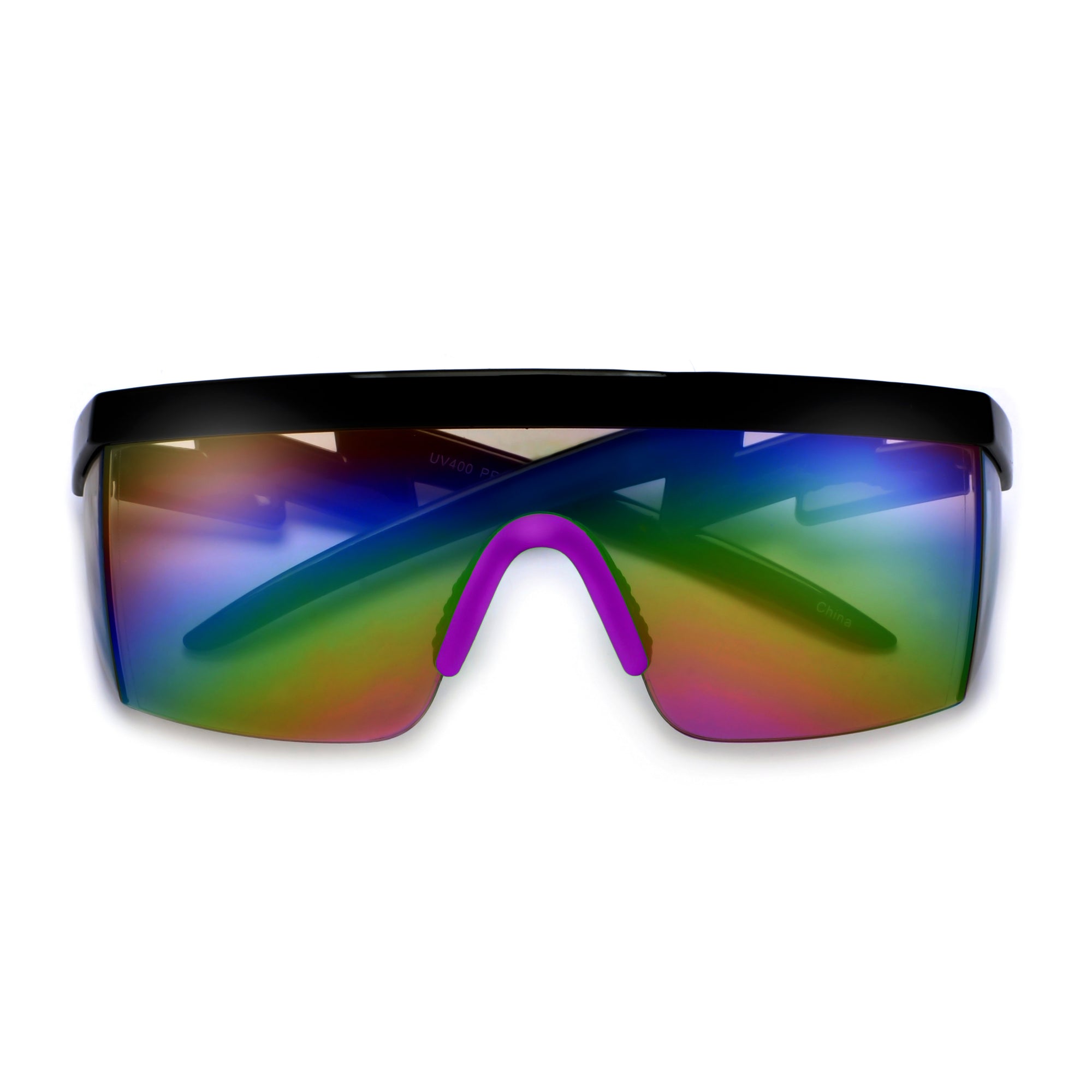 Electric Bolt Wrap Around Shield Shades - Sunglass Spot