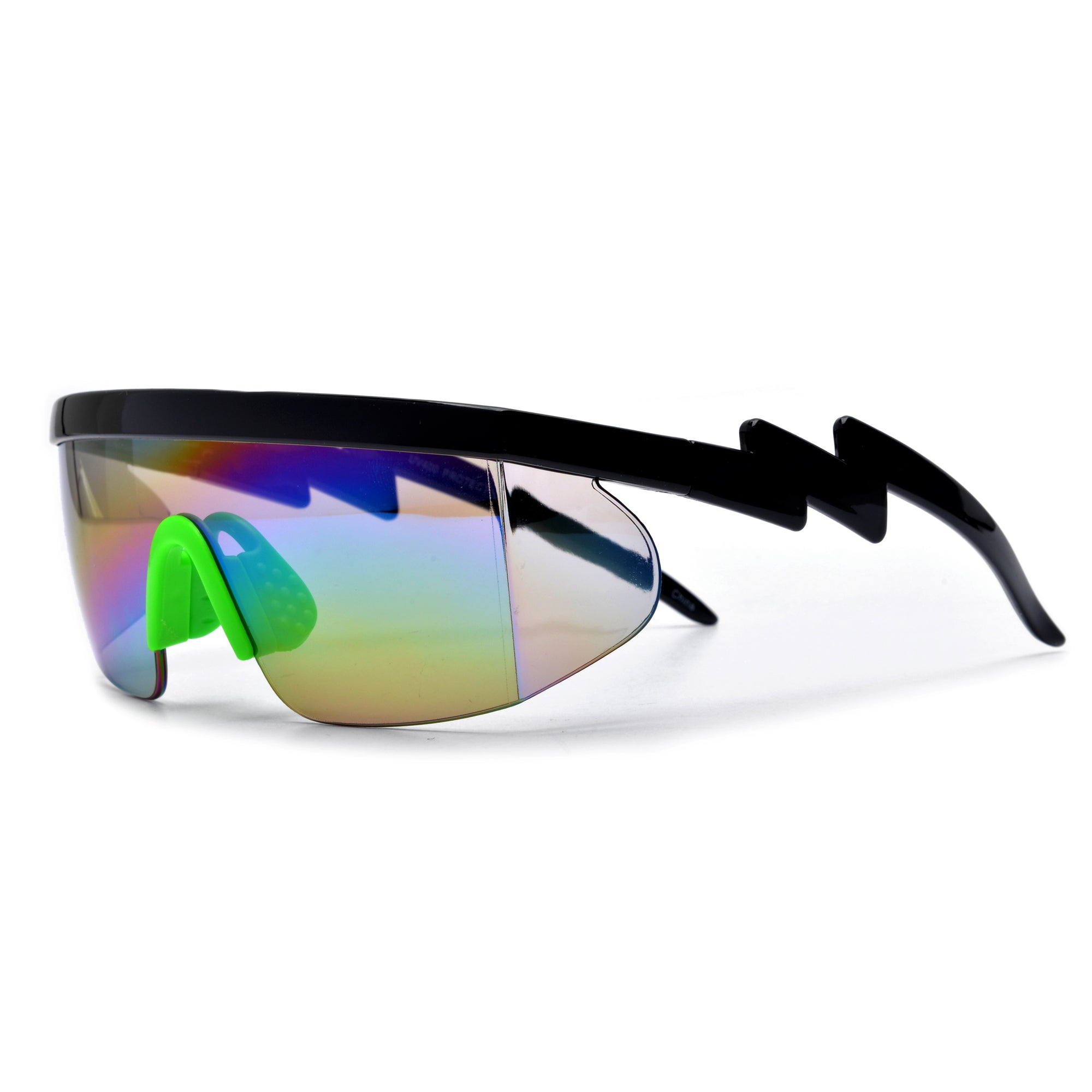 Electric Bolt Wrap Around Shield Shades - Sunglass Spot