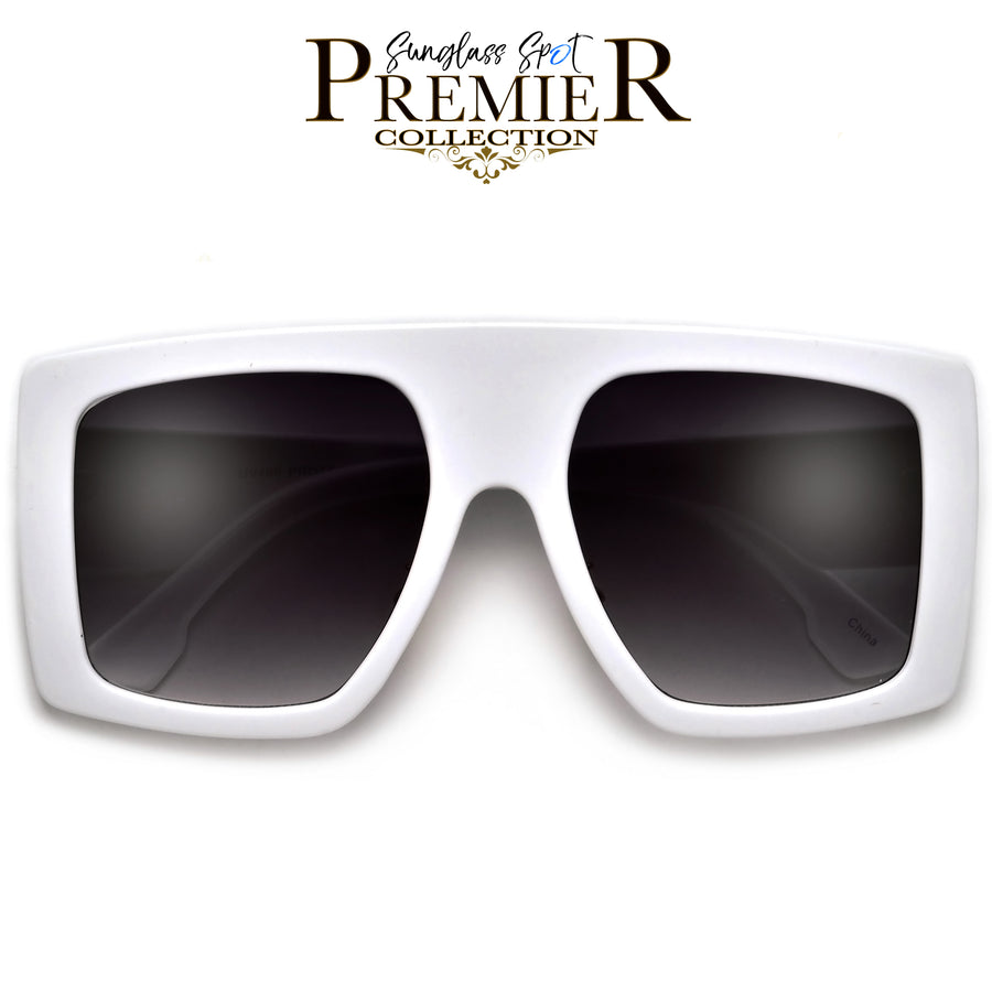 PREMIER COLLECTION-BOLD OVERSIZE SQUARE FRAME FULL COVERAGE SUNGLASSES - Sunglass Spot