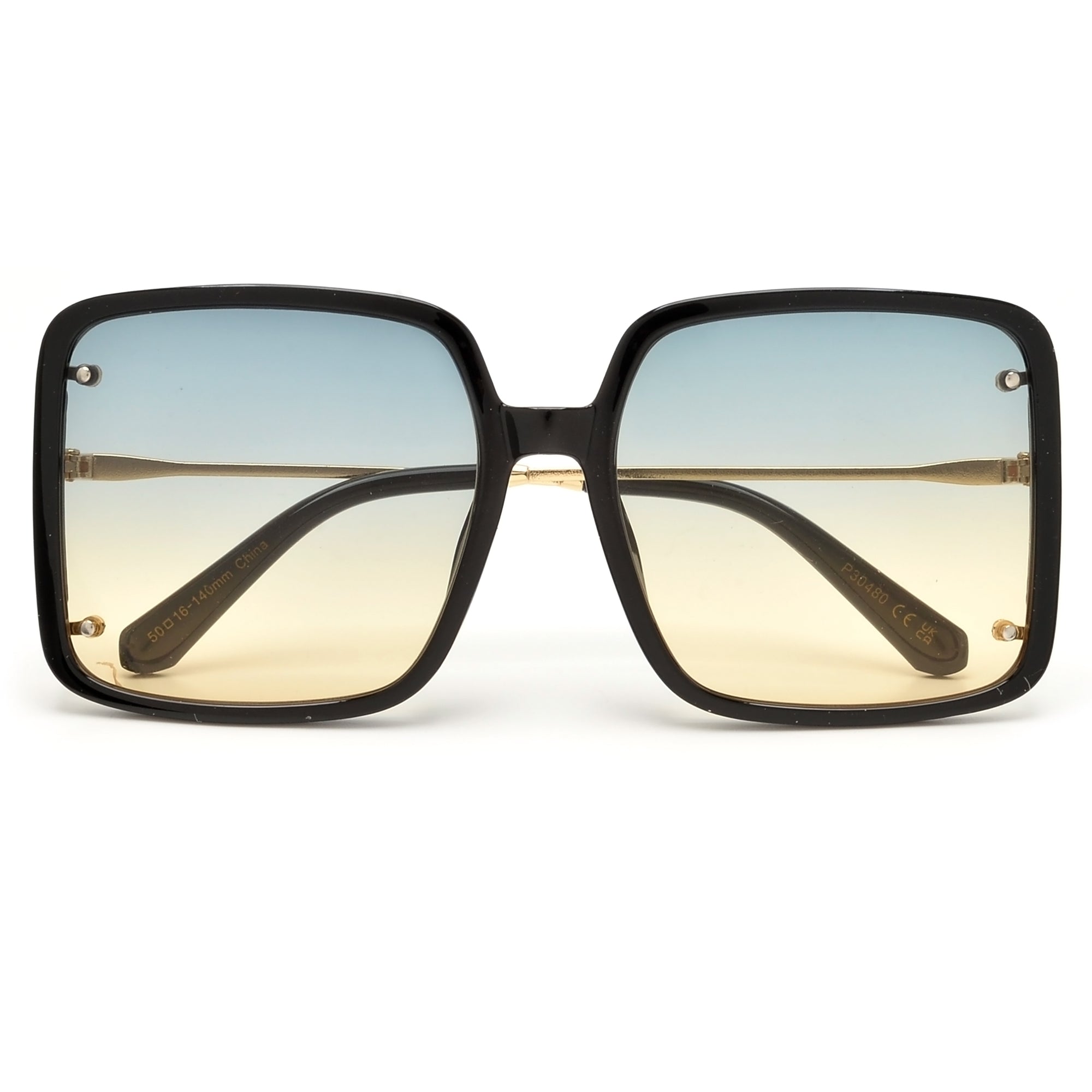 Oversize Thin Open Temple Squared Out Fashion Sunnies