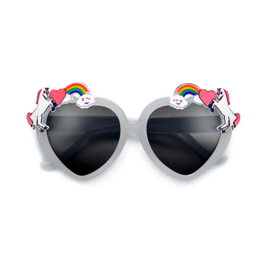 Adorable Kids Unicorn Decorated Heart Sunglasses - Sunglass Spot