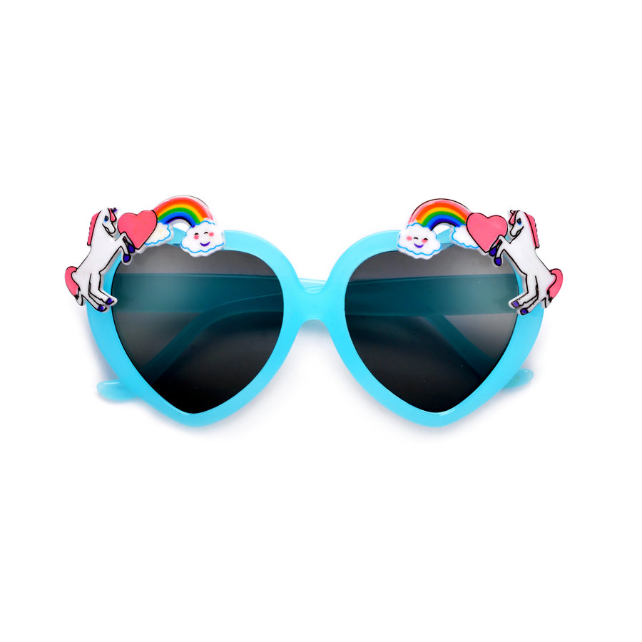 Adorable Kids Unicorn Decorated Heart Sunglasses - Sunglass Spot