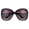 Oversized Modern Fashion Open-Cut Lenses Accented with Gleaming Metal Temples - Sunglass Spot