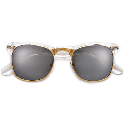 Colorful Reflective Mirrored Lens Classic Half Frame Sunglasses - Sunglass Spot