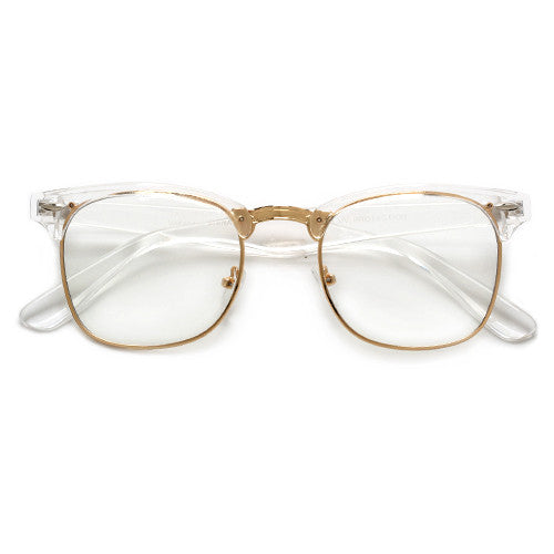Crystal Frame Stylish Half Frame Clear Eyewear - Sunglass Spot