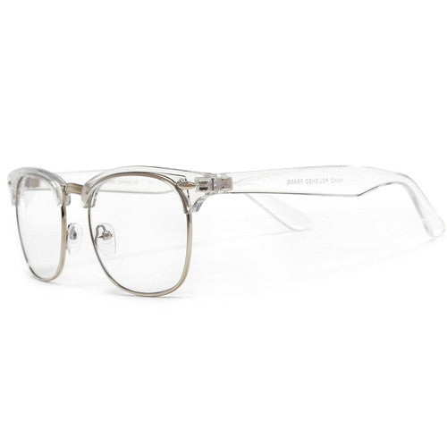 Crystal Frame Stylish Half Frame Clear Eyewear - Sunglass Spot