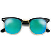Retro Half Frame Colorful Reflective Mirrored Lens Classic Half Frame Sunglasses - Sunglass Spot