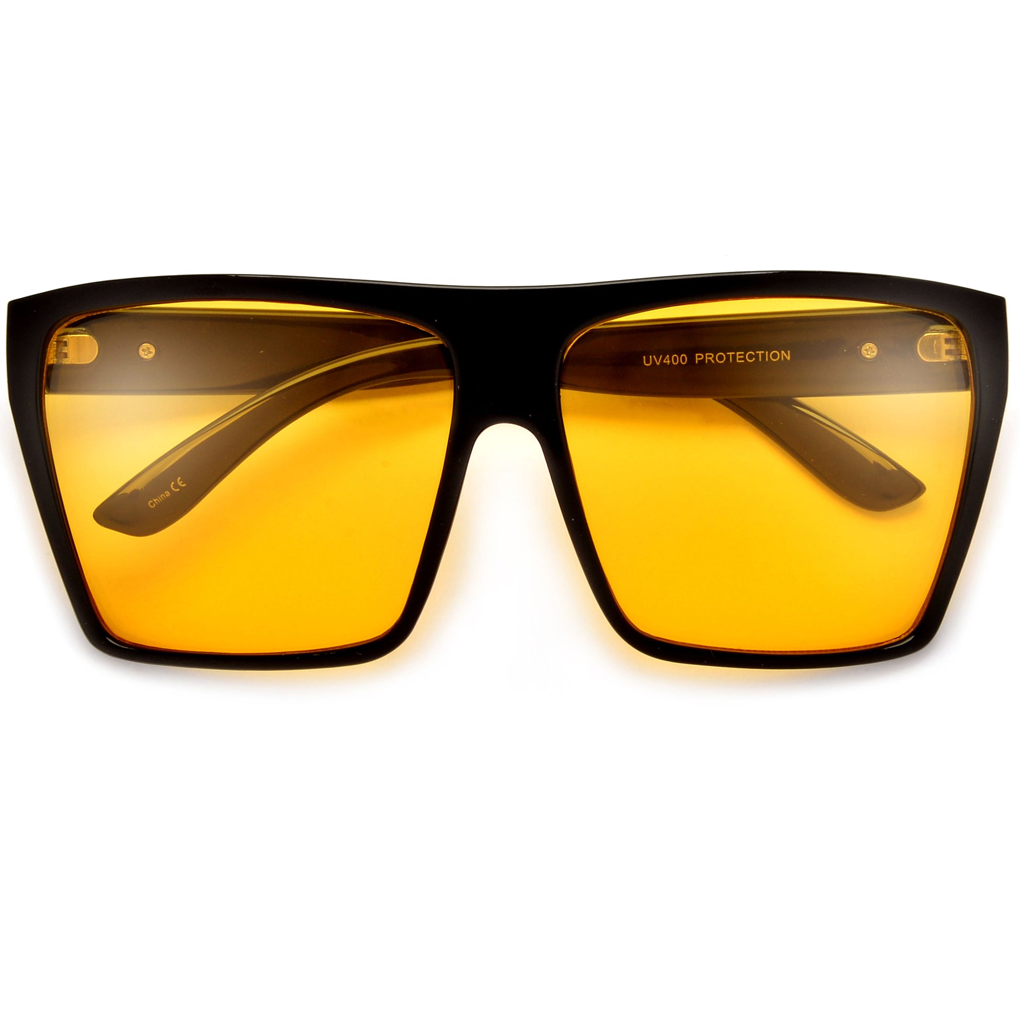 Large Oversized Indie Fashion Flat Top Squared Frame Sunglasses - Sunglass Spot