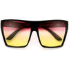 Large Oversized Indie Fashion Flat Top Squared Frame Sunglasses - Sunglass Spot