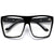 Large Oversized Indie Fashion Flat Top Squared Frame Eyewear Glasses