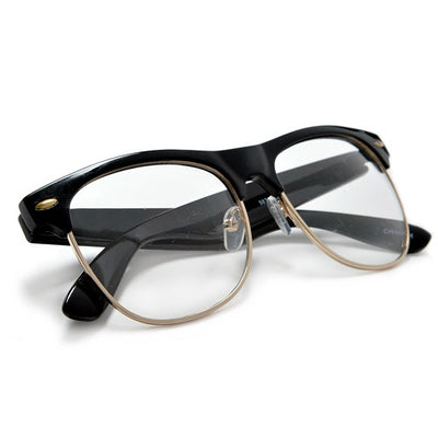 Retro Inspired Half Frame Clear Lens Eye Wear Glasses - Sunglass Spot