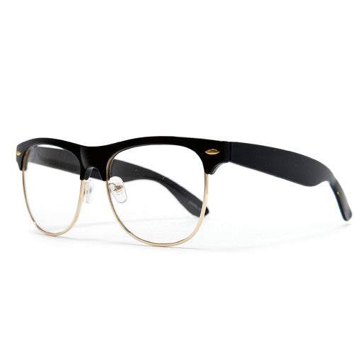 Retro Inspired Half Frame Clear Lens Eye Wear Glasses - Sunglass Spot