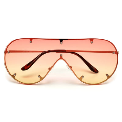Oversize Studded Aviator Silhouette Shields